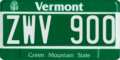 VT license plate ZWV900