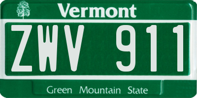 VT license plate ZWV911