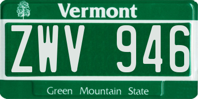 VT license plate ZWV946