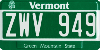 VT license plate ZWV949