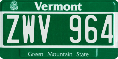 VT license plate ZWV964