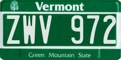 VT license plate ZWV972