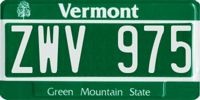VT license plate ZWV975
