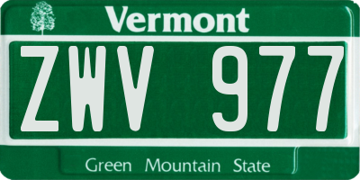VT license plate ZWV977