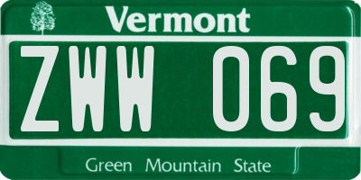 VT license plate ZWW069
