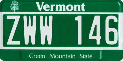VT license plate ZWW146