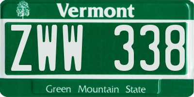 VT license plate ZWW338