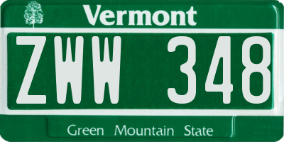 VT license plate ZWW348