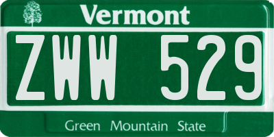 VT license plate ZWW529