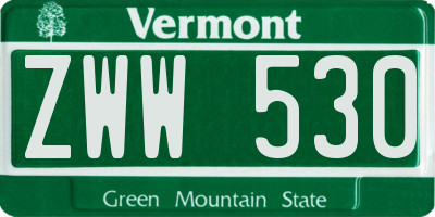 VT license plate ZWW530