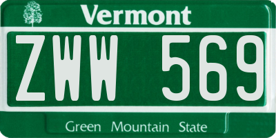 VT license plate ZWW569