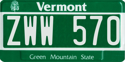 VT license plate ZWW570