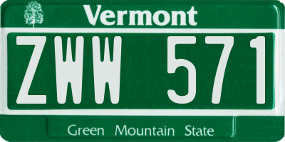 VT license plate ZWW571