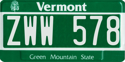 VT license plate ZWW578