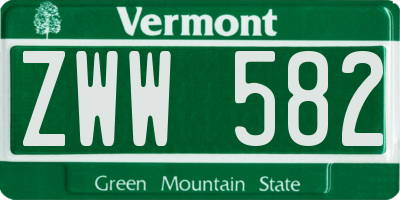 VT license plate ZWW582