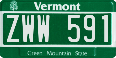 VT license plate ZWW591