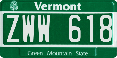 VT license plate ZWW618
