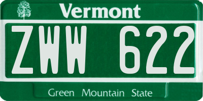 VT license plate ZWW622