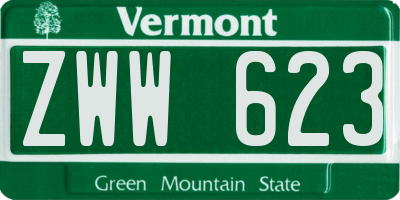 VT license plate ZWW623