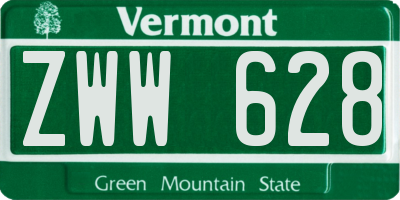 VT license plate ZWW628
