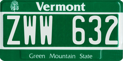 VT license plate ZWW632