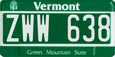 VT license plate ZWW638