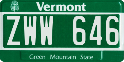 VT license plate ZWW646