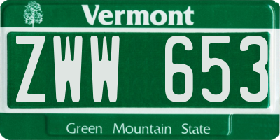 VT license plate ZWW653