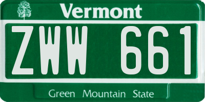 VT license plate ZWW661