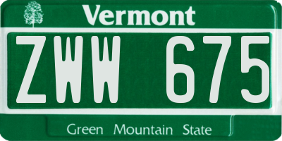VT license plate ZWW675