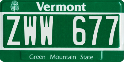 VT license plate ZWW677