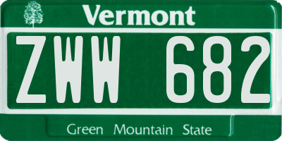 VT license plate ZWW682