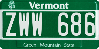 VT license plate ZWW686