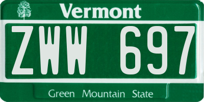 VT license plate ZWW697