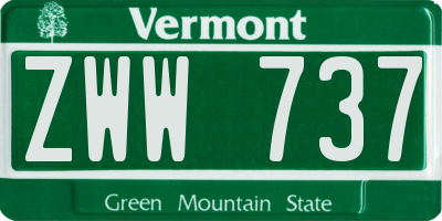 VT license plate ZWW737
