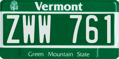VT license plate ZWW761