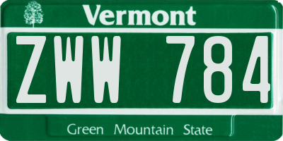 VT license plate ZWW784