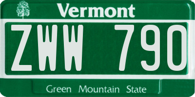 VT license plate ZWW790
