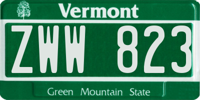 VT license plate ZWW823