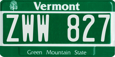 VT license plate ZWW827