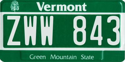 VT license plate ZWW843