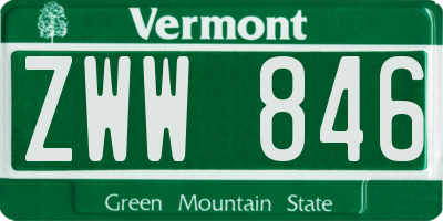VT license plate ZWW846