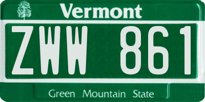 VT license plate ZWW861