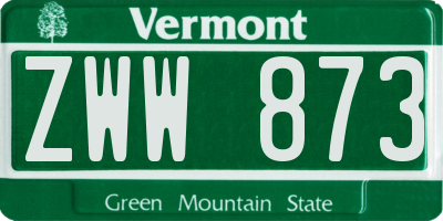 VT license plate ZWW873