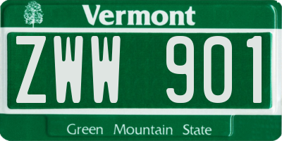 VT license plate ZWW901