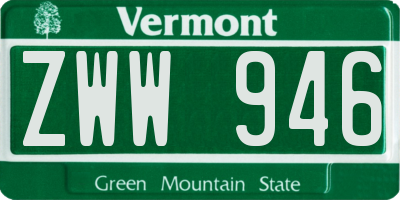 VT license plate ZWW946