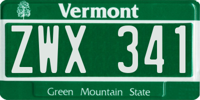 VT license plate ZWX341