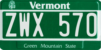 VT license plate ZWX570