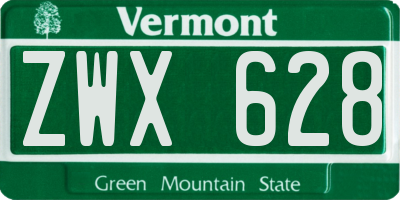 VT license plate ZWX628