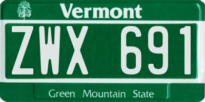 VT license plate ZWX691